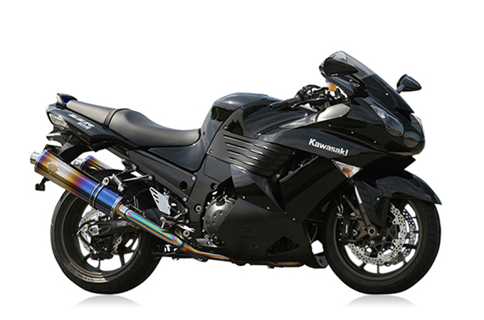 サイズ変更オプション 正規品／R's GEAR ZZR1400 マフラー本体 スリップオン ワイバン サイレンサー：チタンオーバルドラッグブルー アールズギア  バイク