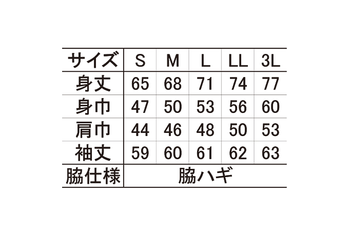 サイズ一覧表